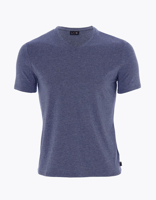 Lovable T-shirt Rephined Cotton Modal, blu melange Fino Al -60%