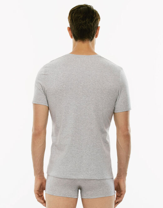 Lovable T-Shirt uomo con scollo a V profondo Supima Premium Cotton, grigio melange Convenienza