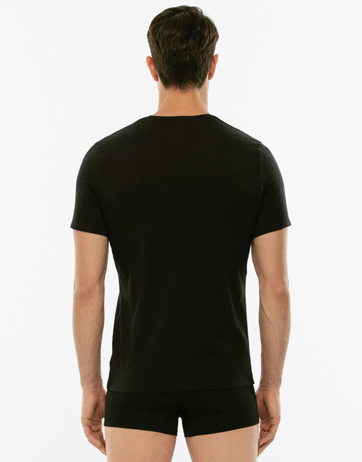 Lovable T-shirt girocollo Supima Premium Cotton in cotone elasticizzato, nero In Vendita