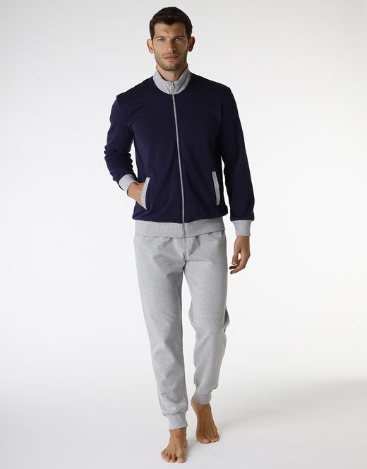 Lovable Homewear in cotone, blu navy e grigio melange Vendita Economica