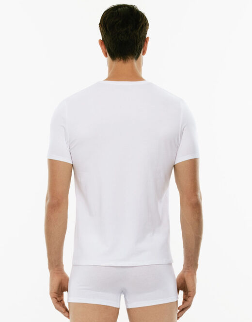 Lovable T-shirt girocollo Supima Premium Cotton in cotone elasticizzato, bianca Spedizione Gratuita