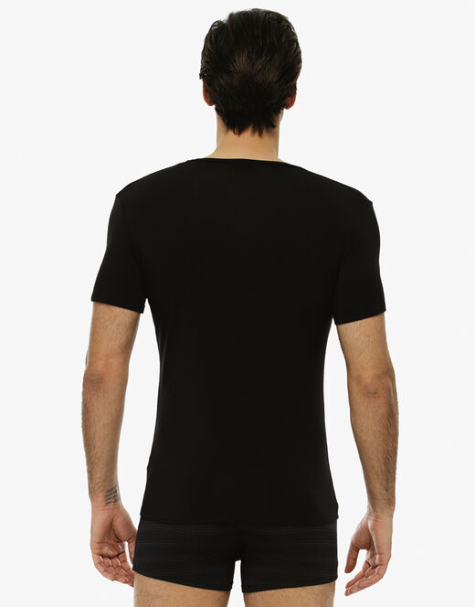 Lovable T-shirt uomo con scollo a v in micromodal, nera Negozi Online