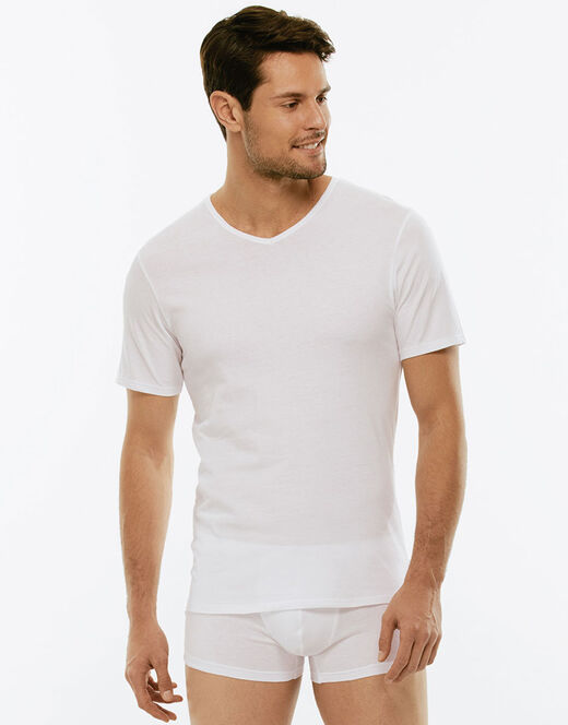 Lovable T-shirt 100% cotone Pure Cotton con scollo a V, bianco