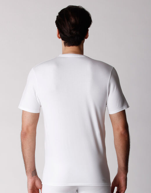 Lovable T-shirt scollo a V uomo in cotone biologico, confezione x2 bianco Sottocosto