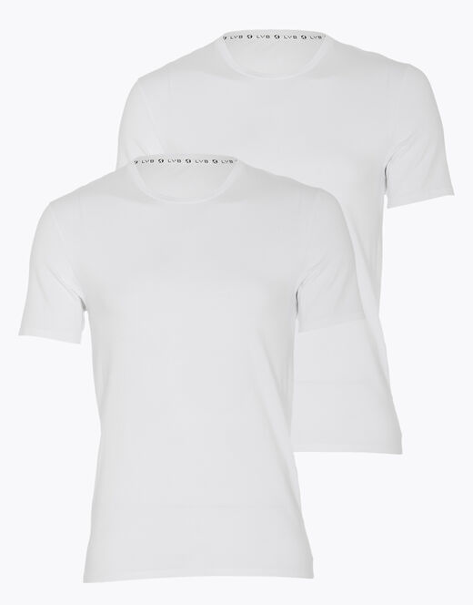 Lovable T-shirt scollo a V uomo in cotone biologico, confezione x2 bianco Sottocosto