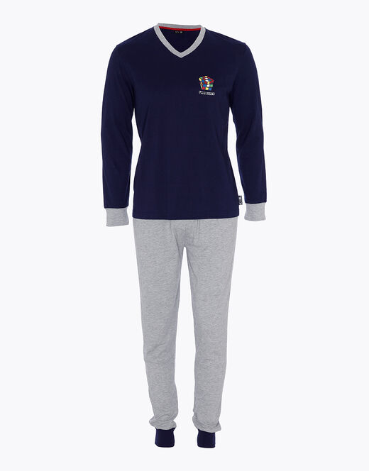 Lovable Pigiama in jersey di cotone, blu navy e grigio melange Economico