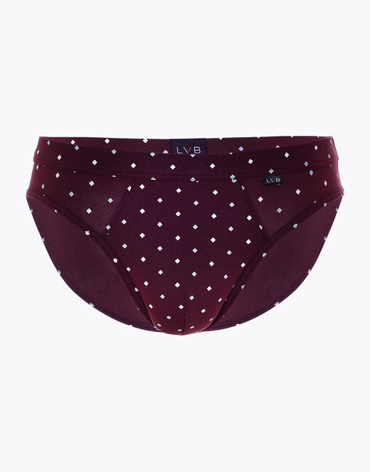 Lovable Slip Classic Cotton Modal, bordeaux con stampa geometrica Outlet