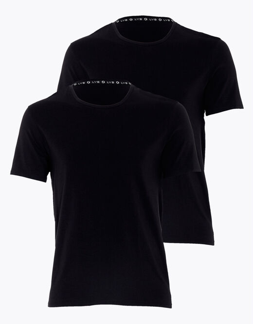 Lovable T-shirt scollo a V uomo in cotone biologico, confezione x2 nero Hotsell