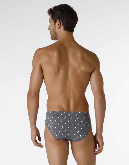 Lovable Slip Printed Stretch Cotton in cotone elasticizzato, grigio melange stampato Vendite Flash