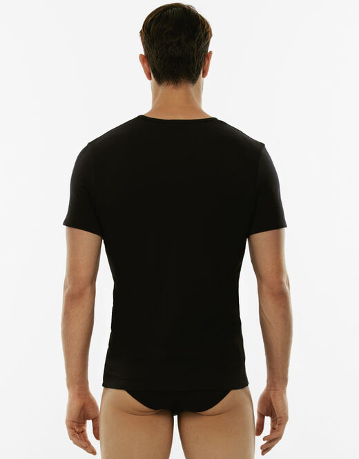 Lovable T-Shirt girocollo Cotton Stretch in cotone elasticizzato, nero In Saldo