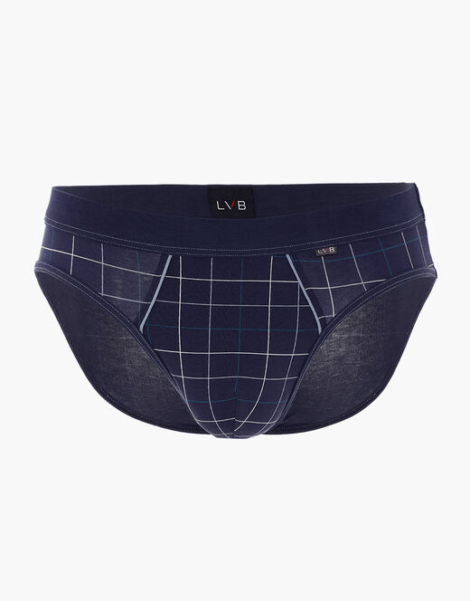 Lovable Slip Casual Stretch Cotton in cotone elasticizzato, blu navy con stampa a quadri Promozione