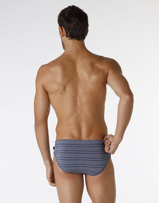 Lovable Slip Rephined Cotton Modal, blu melange a righe Pezzi Unici