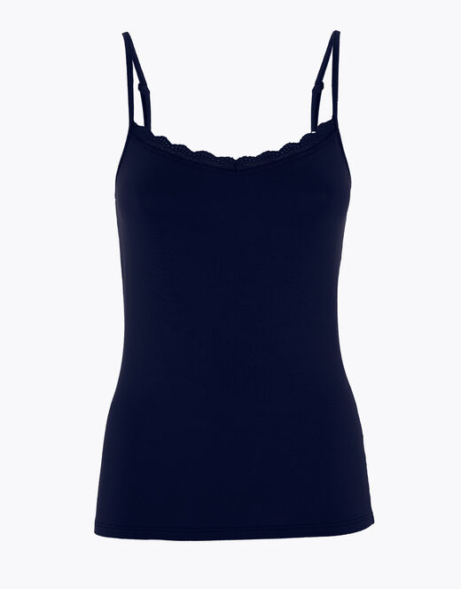 Lovable Top Basic Soul in viscosa e pizzo, blu scuro Italia