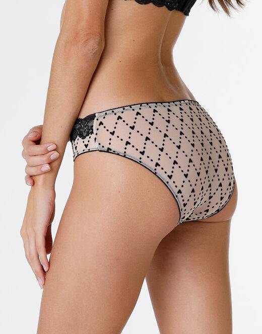 Lovable Slip Velvet Tulle in pizzo e tulle, skin e nero Consegna Veloce