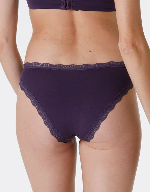 Lovable Slip Lovable Panties in cotone e pizzo elasticizzati, tornado scuro Italy