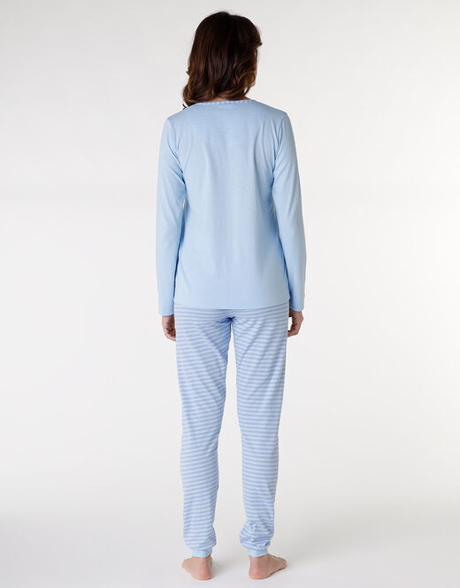 Lovable Pigiama lungo in jersey di cotone, azzurro Acquista Ora