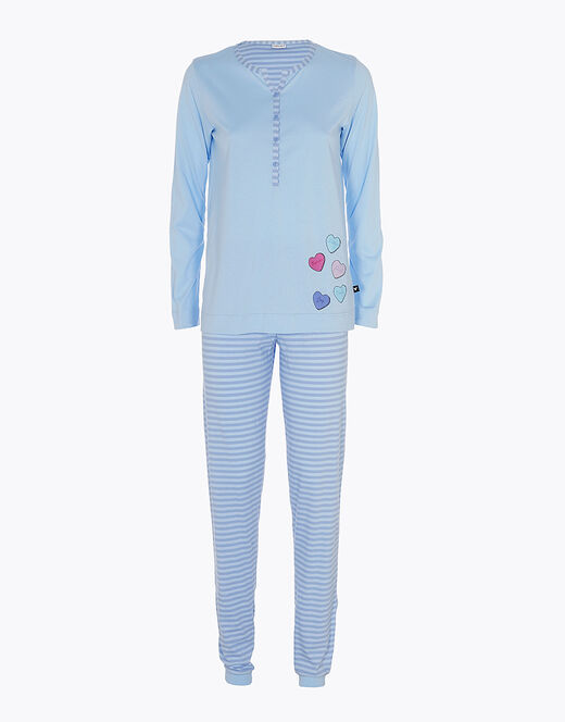 Lovable Pigiama lungo in jersey di cotone, azzurro Acquista Ora