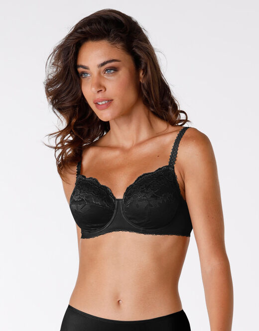 Lovable Reggiseno con ferretto senza imbottitura Exuberance, nero, in pizzo. Alto sostegno In Saldo
