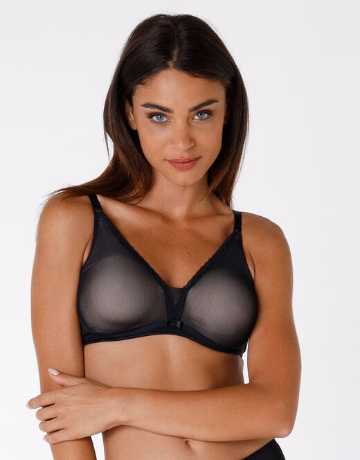 Lovable Reggiseno senza ferretto Tonic Lift in pizzo e tulle, nero Italia
