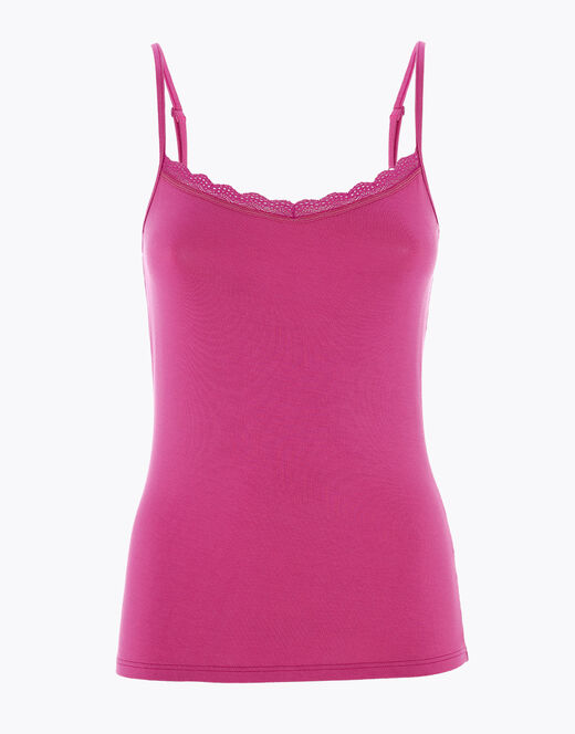 Lovable Top Basic Soul in viscosa e pizzo, rosa sorbetto Offerta