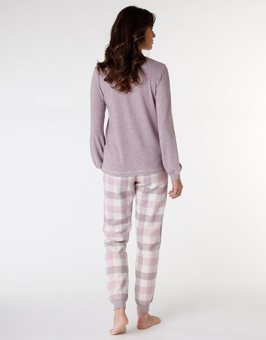 Lovable Homewear chiuso in flanella di cotone, rosa grigio Economico