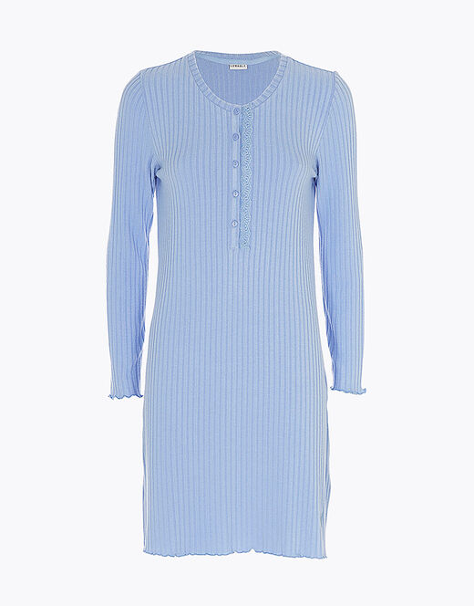 Lovable Camicia da notte in costina calda, azzurro ortensia Online