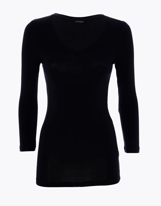 Lovable Maglia con manica a 3/4 effetto thermal Basic Soul, nero 2025