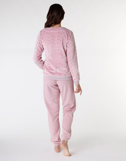 Lovable Homewear in pelliccetta e pile, rosa polvere In Linea