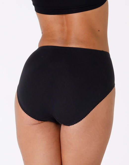 Lovable Slip midi Lovely Charme nero in cotone elasticizzato con pizzo Consegna Veloce