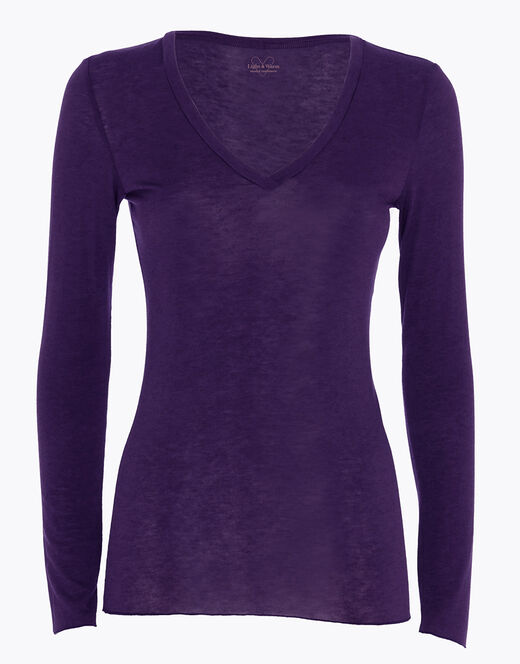 Lovable Maglia a manica lunga con scollo a V in modal e cashmere, tornado scuro Fino Al -60%