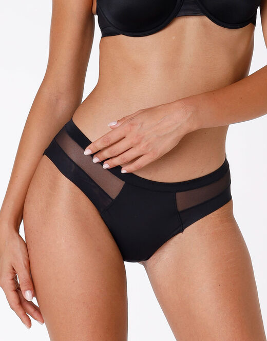 Lovable Slip Invisible Ultralight nero in microfibra e tulle. Massima invisibilità Outlet