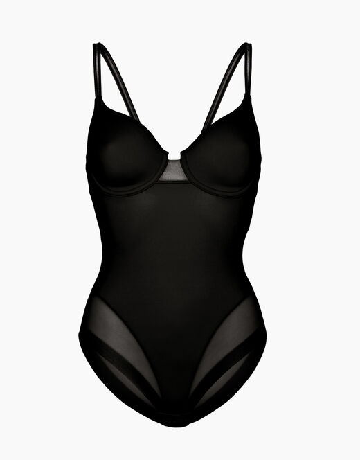 Lovable Body contenitivo con ferretto in microfibra e tulle Millenium Equilibre, nero In Vendita