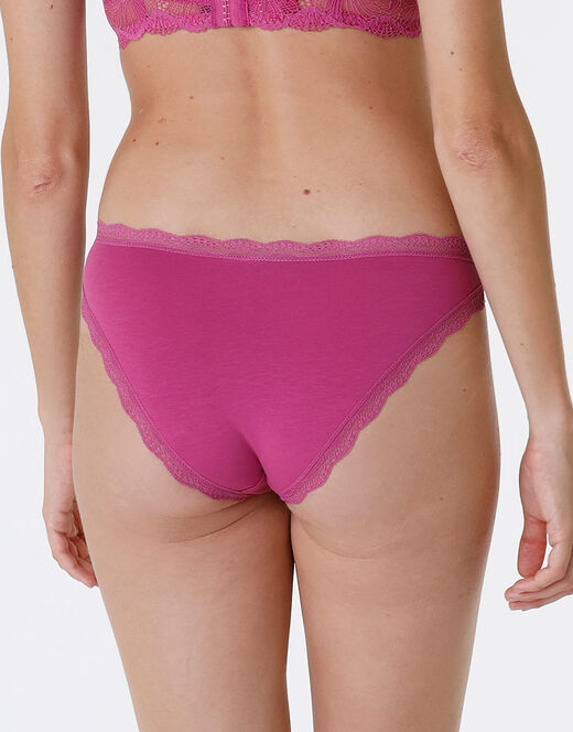 Lovable Slip Lovable Panties in cotone e pizzo elasticizzati, rosa sorbetto Vendita Calda