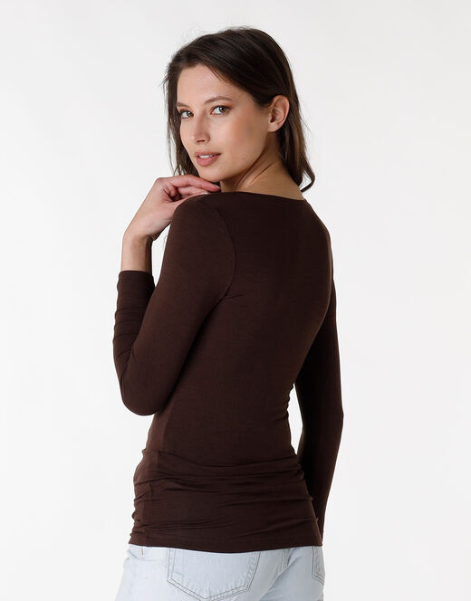 Lovable Maglia con manica a 3/4 effetto thermal Basic Soul, caffè Negozio