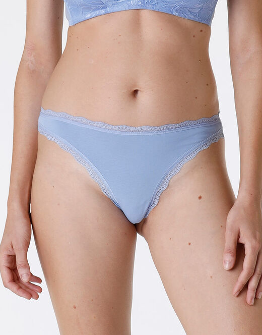 Lovable Slip Lovable Panties in cotone e pizzo elasticizzati, ortensia Italy