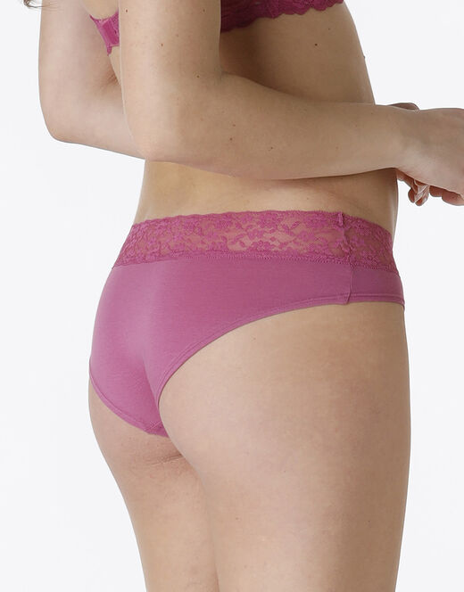 Lovable La Senza - Culotte Remix Panties in cotone e pizzo, malva In Linea