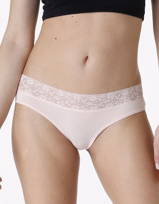 Lovable La Senza - Culotte Remix Panties in cotone e pizzo, rosa cipria