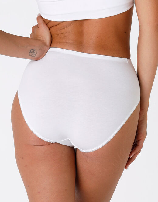 Lovable Slip midi Lovely Charme bianco in cotone elasticizzato con pizzo Sconto