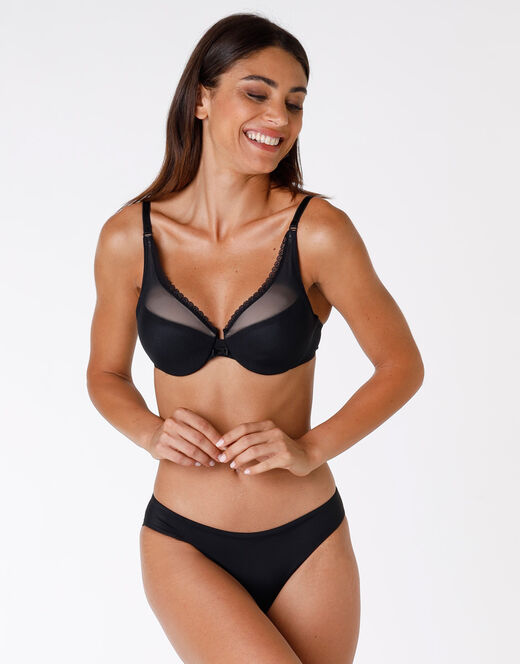 Lovable Reggiseno con ferretto Tonic Lift in pizzo e tulle, nero Economico