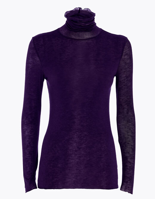 Lovable Maglia a collo alto e manica lunga in modal e cashmere, tornado scuro Offerta speciale della fabbrica