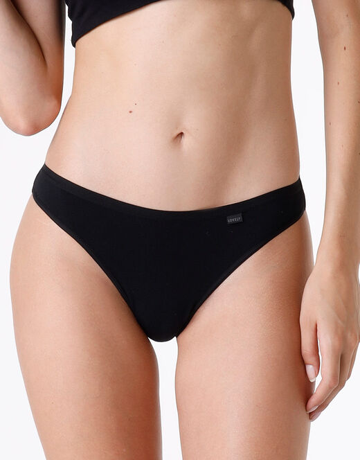 Lovable Brasiliano lovely in cotone modal, nero In Vendita