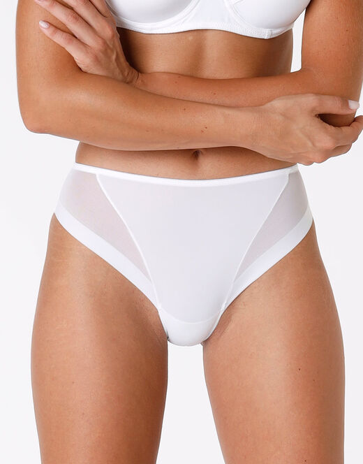 Lovable Slip midi sgambato Invisibile Ultralight bianco in microfibra e tulle Vendita calda