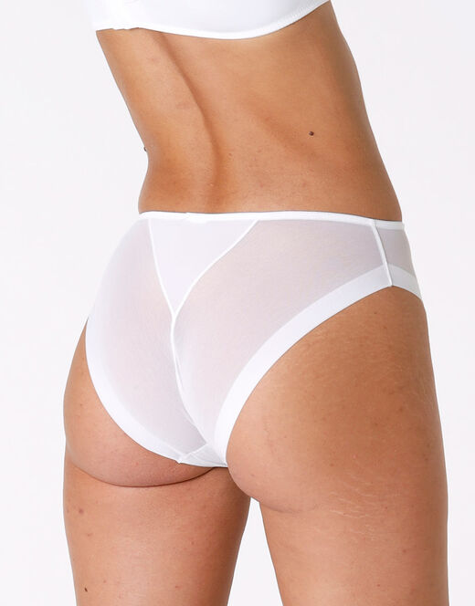 Lovable Slip midi sgambato Invisibile Ultralight bianco in microfibra e tulle Vendita calda