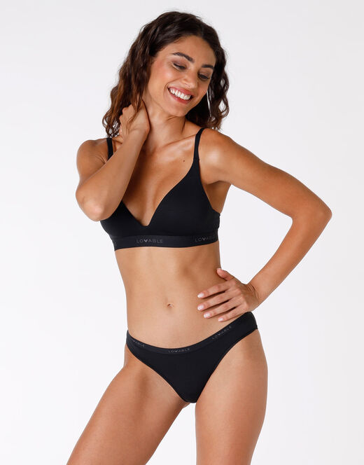 Lovable Slip Originals in jersey di cotone modal, nero Super Saving Price