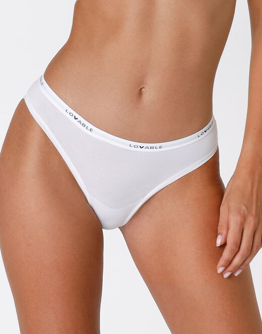 Lovable Slip Originals in jersey di cotone modal, bianco Fino al 55% di sconto