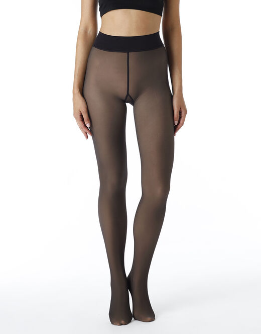 Lovable Collant Warm & Transparent 80 denari, caldi effetto trasparente, Neri Italia