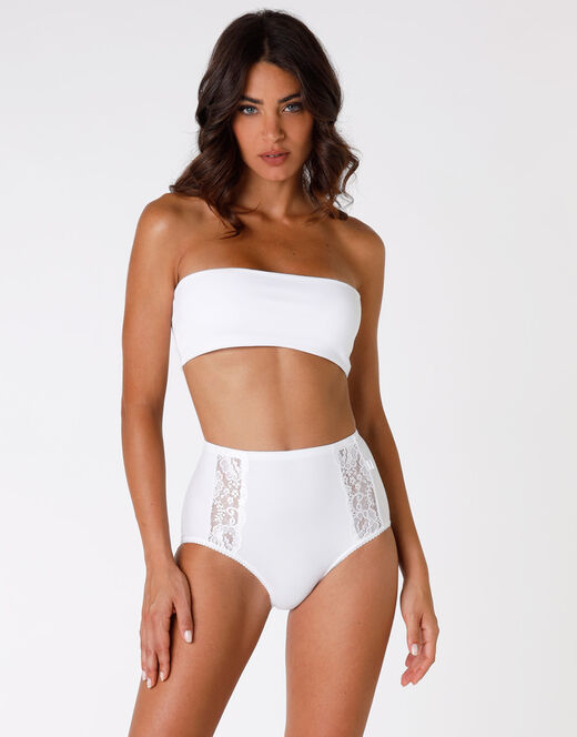 Lovable Slip maxi lovely charme, bianco in cotone elasticizzato con pizzo Pezzi Unici