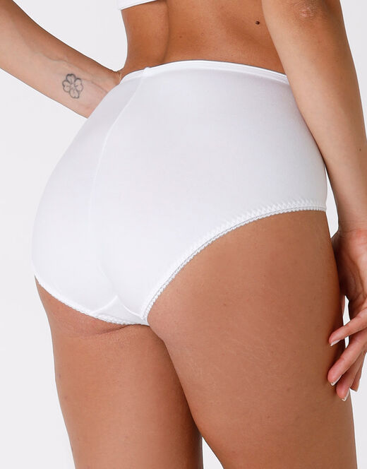 Lovable Slip maxi contenitivo Lovely Charme, bianco in cotone elasticizzato con pizzo Presa