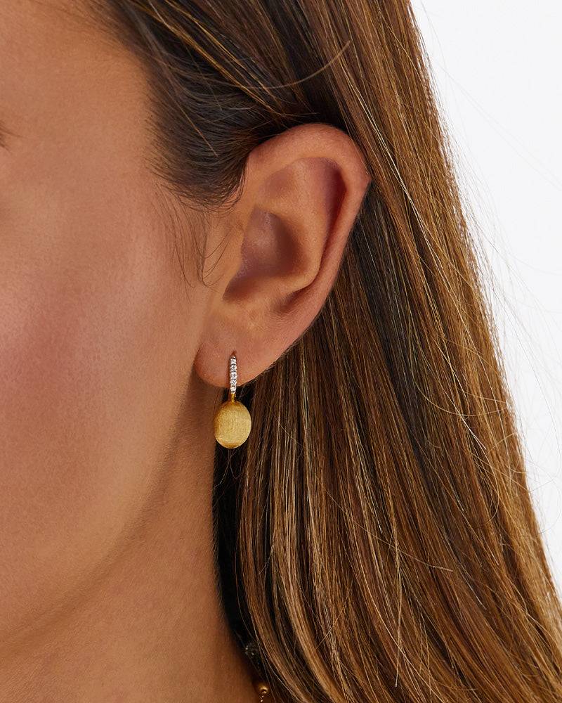 Nanis Orecchino "CILIEGINA" con boule pendente in oro e dettagli di diamanti – Nanis Italian Jewels Vendita Calda