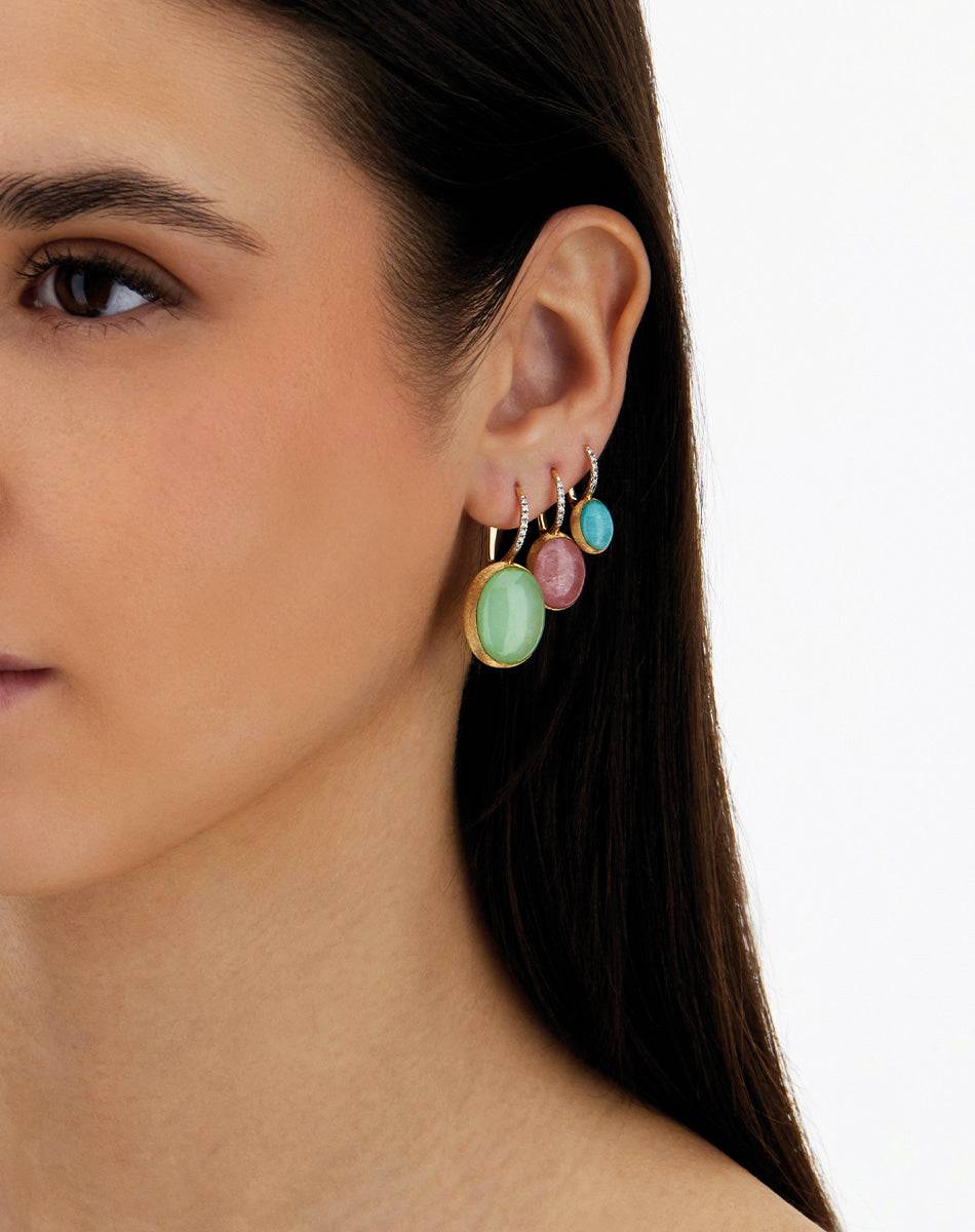 Nanis Orecchini Ciliegine Rosolio "Boules" in oro inciso, diamanti, cristall – Nanis Italian Jewels In Saldo